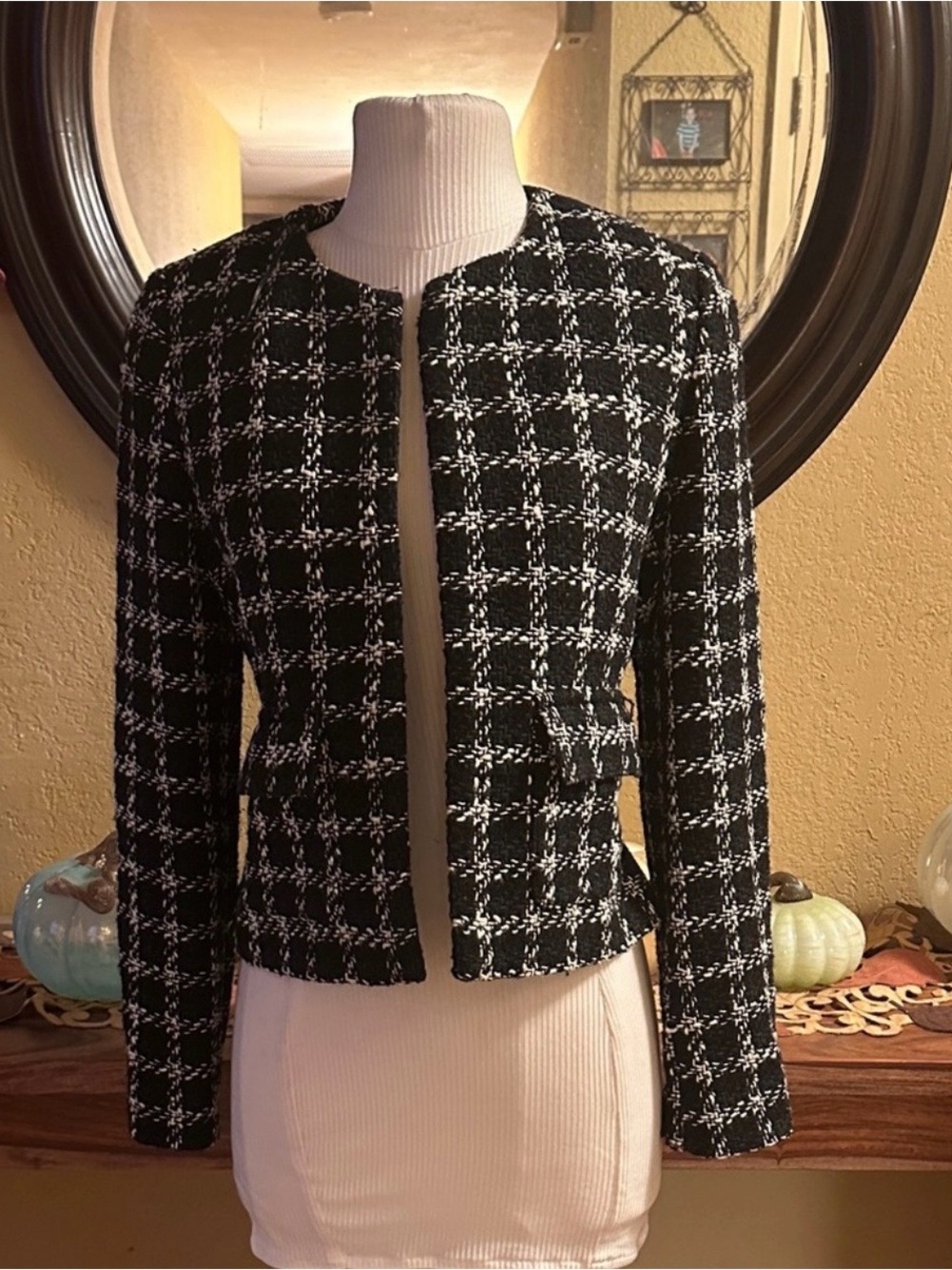 MNG Checkered Blazer NWT - Picture 2 of 6
